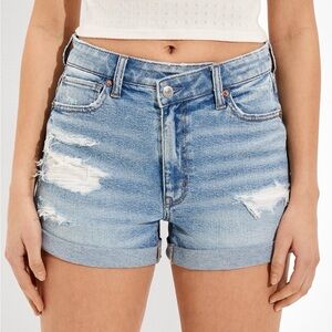 American Eagle Stretch Crossover Demin Mom Shorts